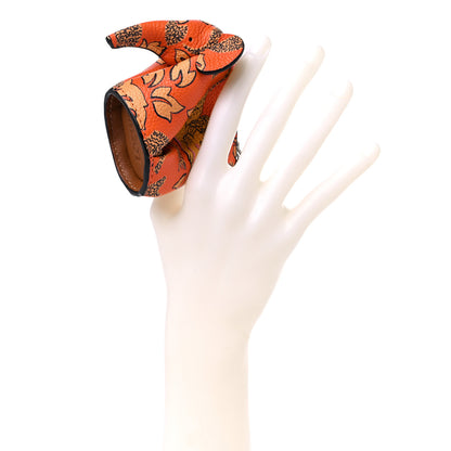 Loewe Calfskin Paula's Ibiza Elephant Coin Purse Bag Charm Key Holder Orange Multicolor 3 of 6