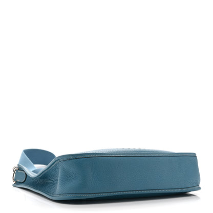 Hermes Taurillon Clemence Evelyne PM Blue Jean 4 of 10
