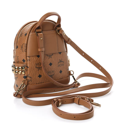 MCM Visetos Side Stud X-Mini Stark Bebe Boo Backpack Cognac 2 of 8