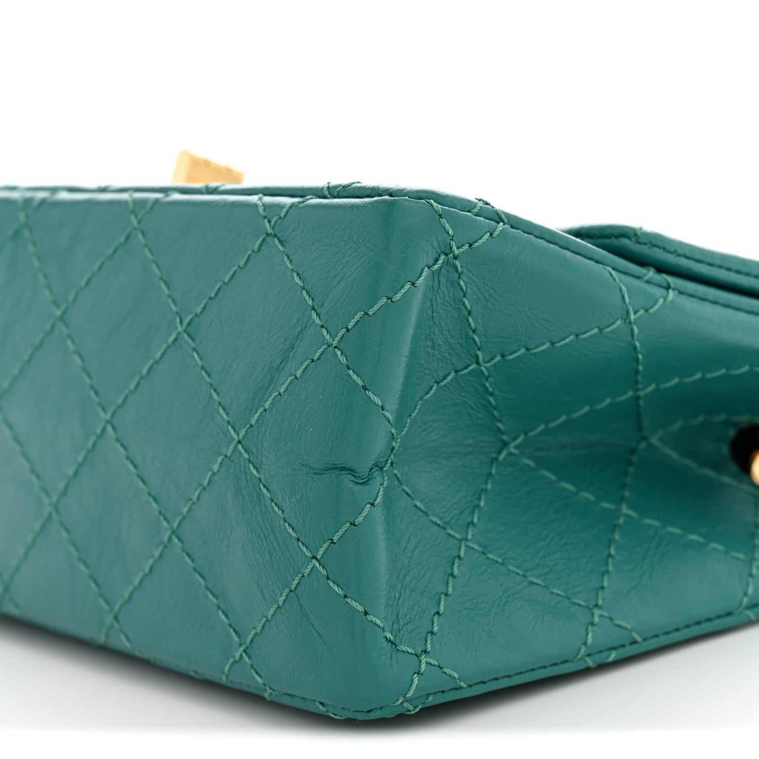 Chanel Aged Calfskin Quilted 2.55 Reissue Mini Flap Green 9 of 10