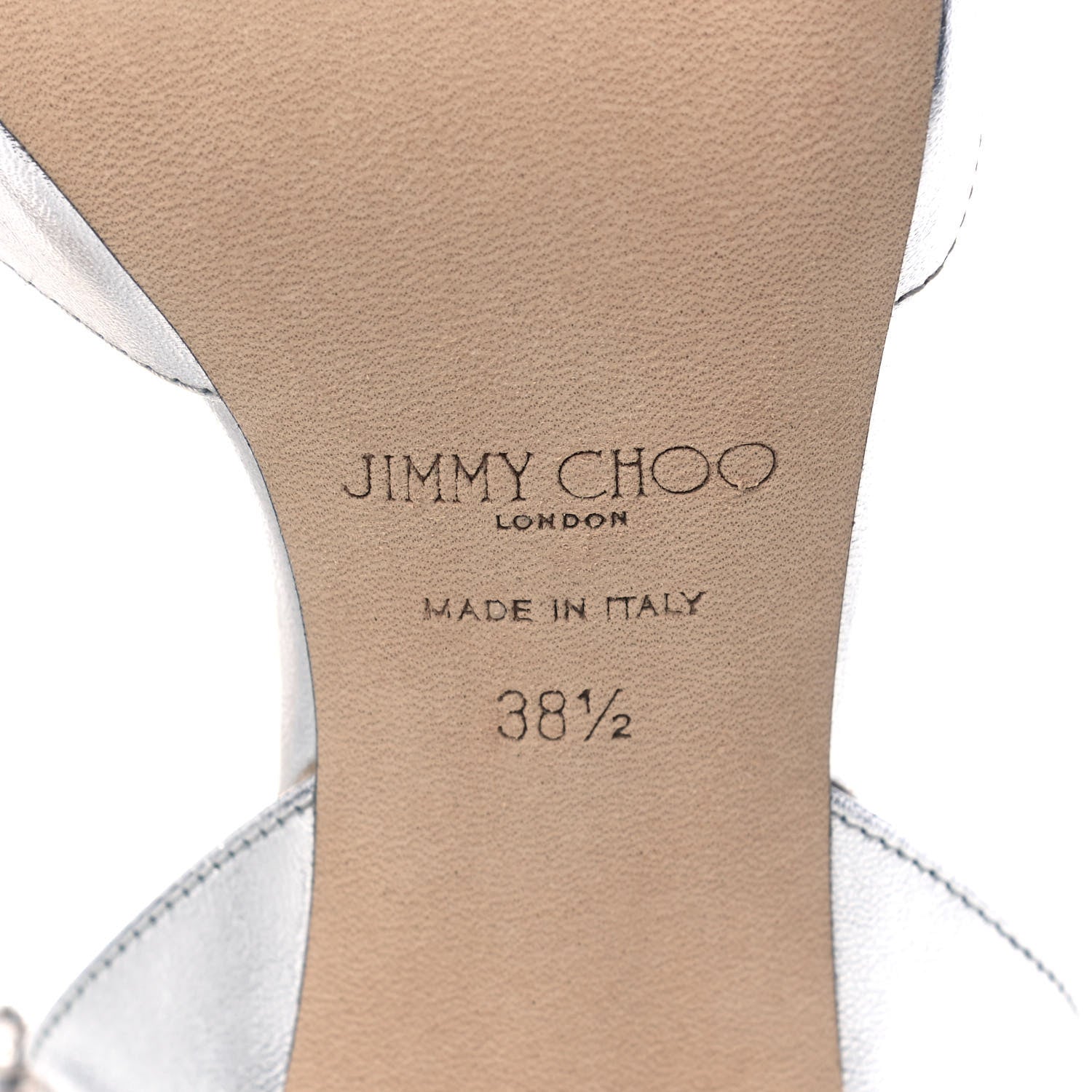 Jimmy Choo Metallic Calfskin Birtie 85 Pumps 38.5 Silver 6 of 9