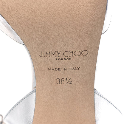 Jimmy Choo Metallic Calfskin Birtie 85 Pumps 38.5 Silver 6 of 9