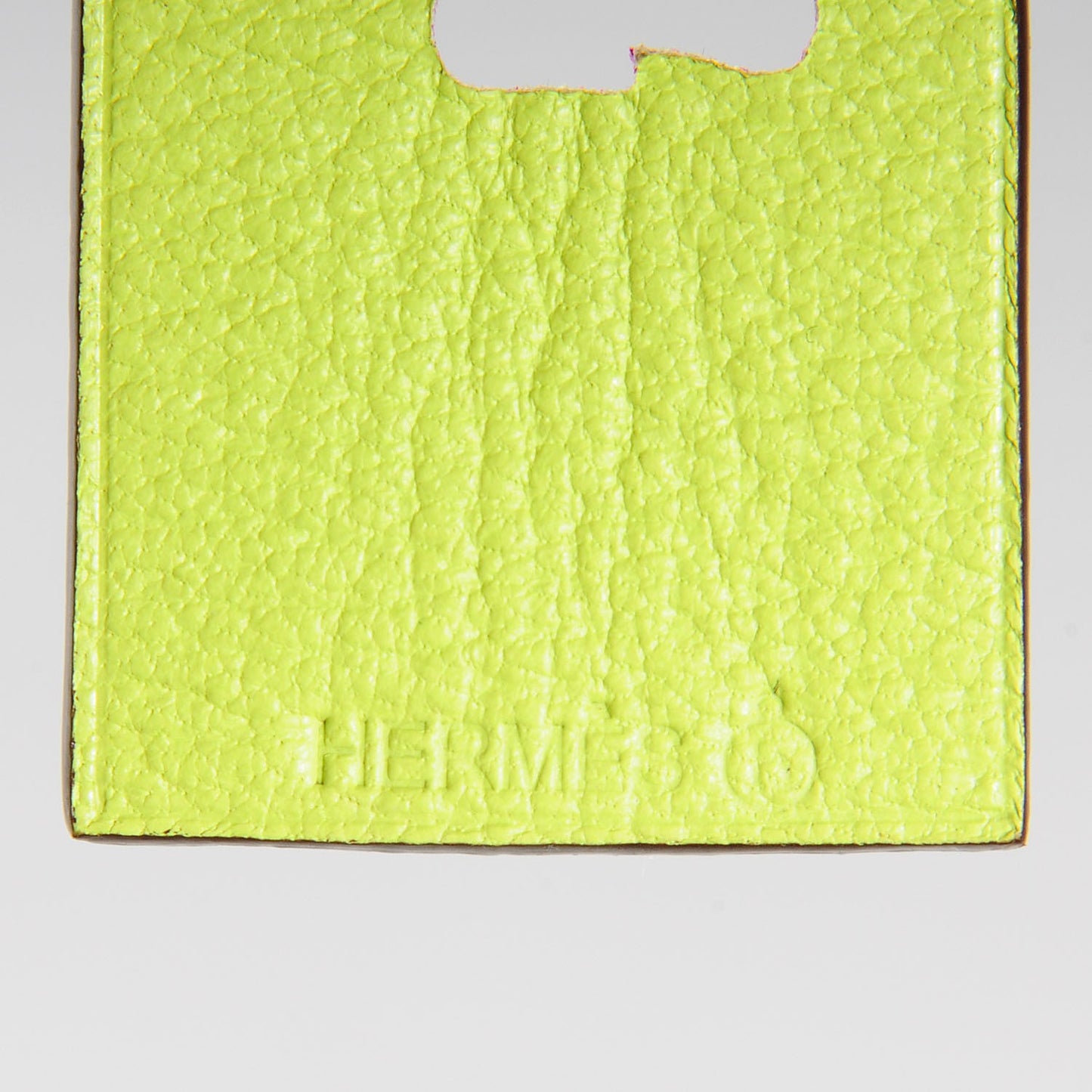 Togo Chevre Mysore Petit H Luggage Tag Kiwi Tosca