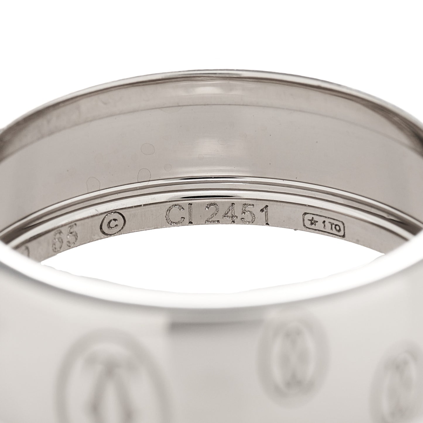18K White Gold 8mm Happy Birthday Band Ring 65 11.25
