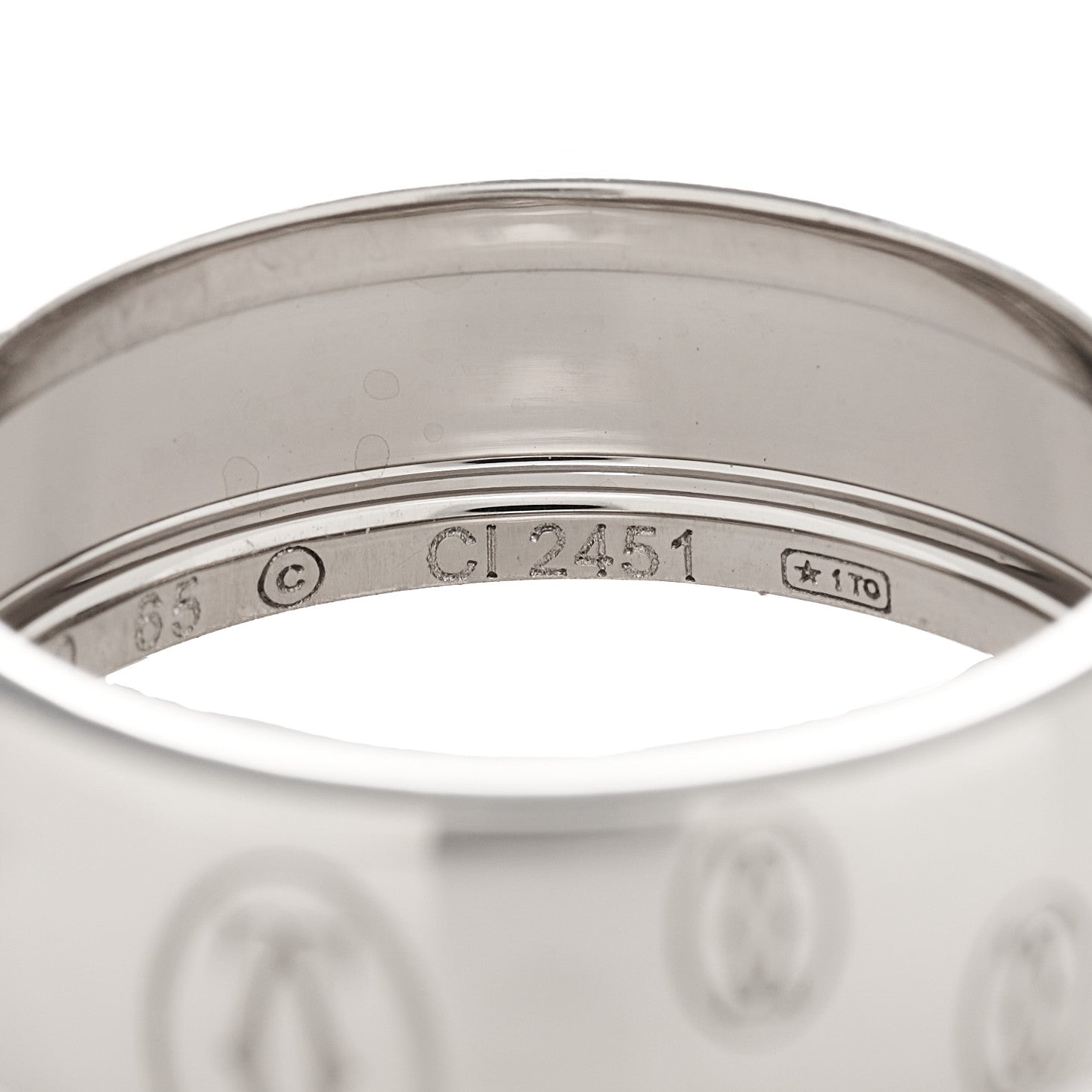 Cartier 18K White Gold 8mm Happy Birthday Band Ring 65 11.25 5 of 6