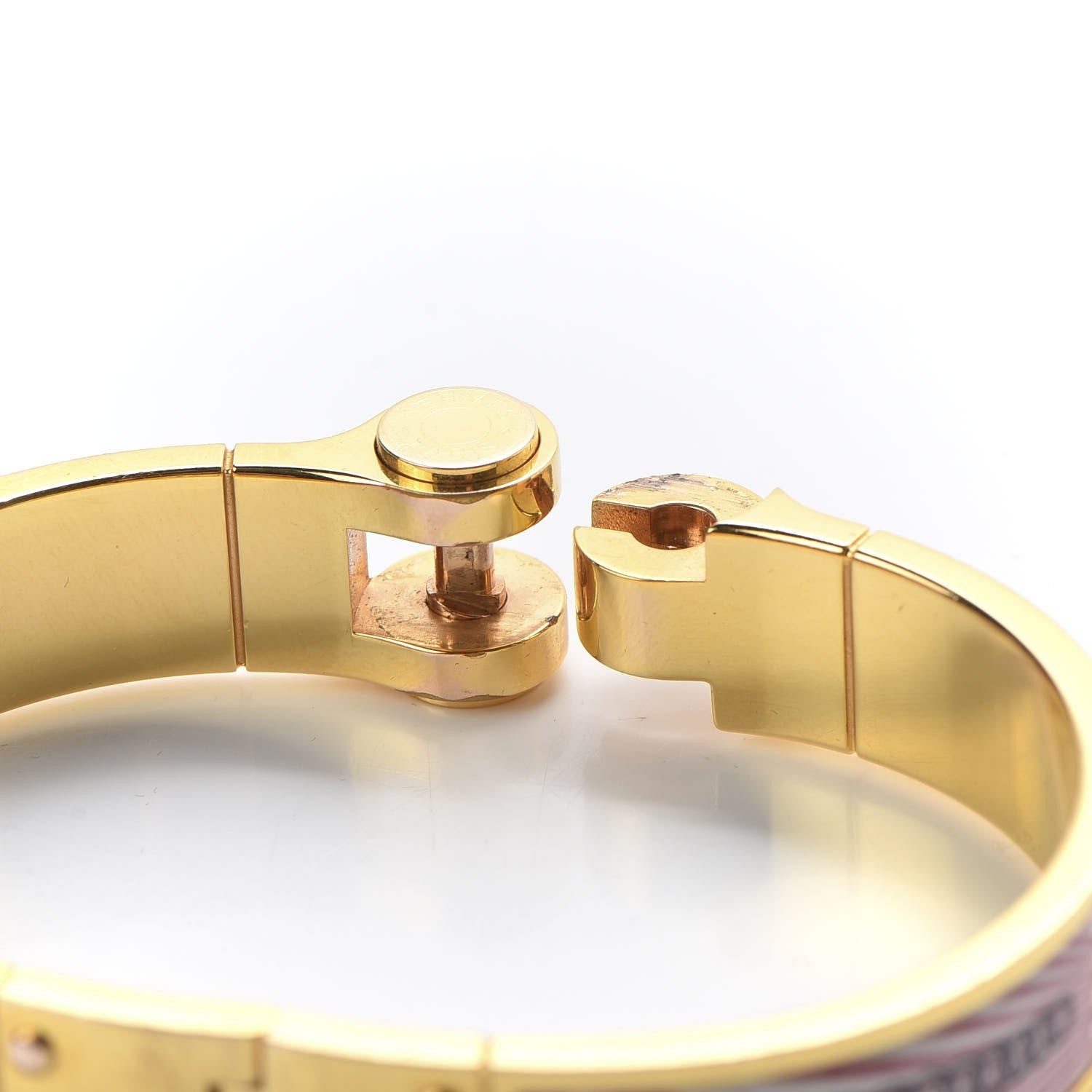 Hermes Enamel Printed Narrow Manufacture de Boucleries Hinged Bracelet S 4 of 5