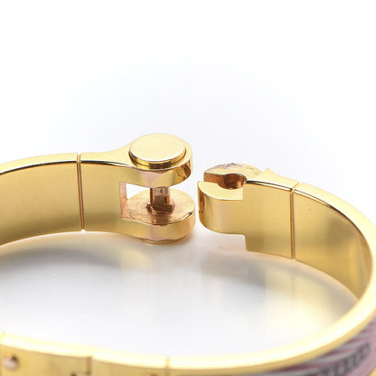 Hermes Enamel Printed Narrow Manufacture de Boucleries Hinged Bracelet S 4 of 5