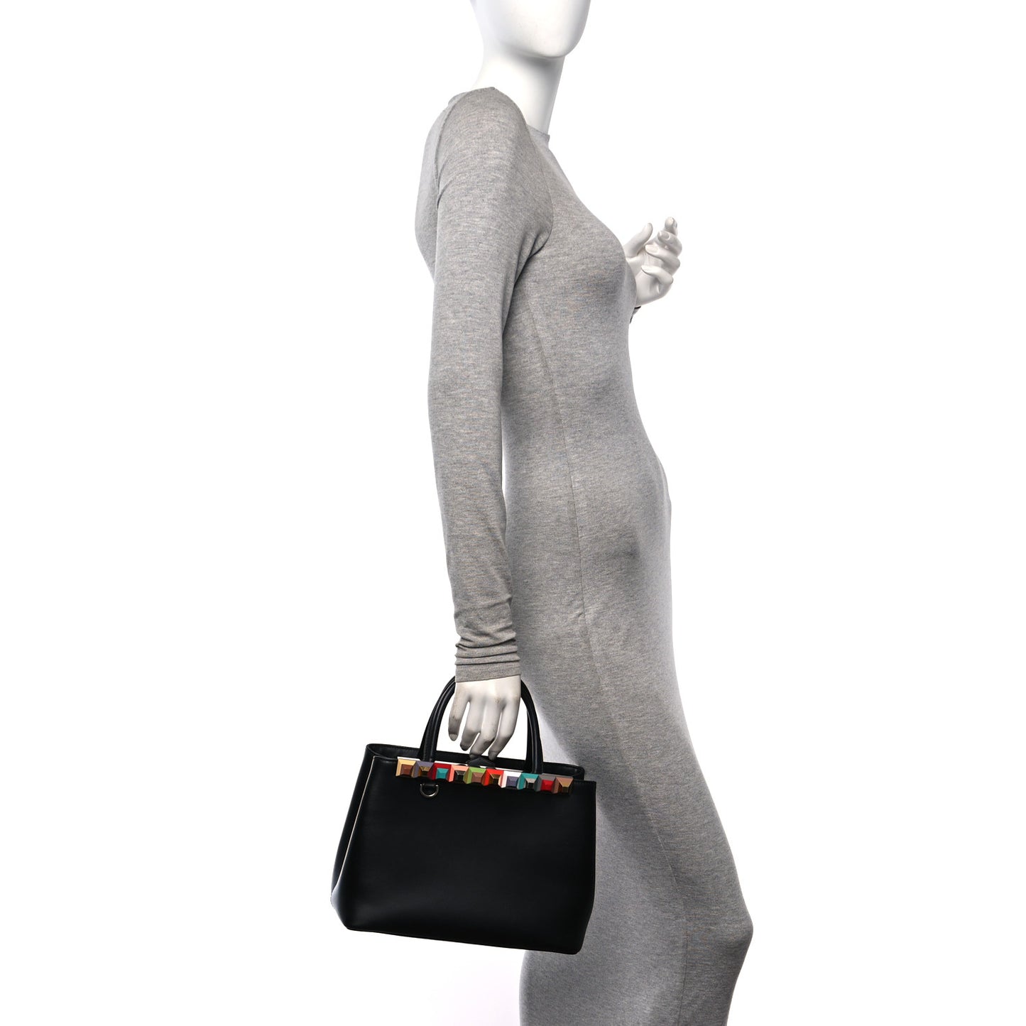 Vitello Baltico Dolce Studded Petite 2Jours Tote Black Multicolor