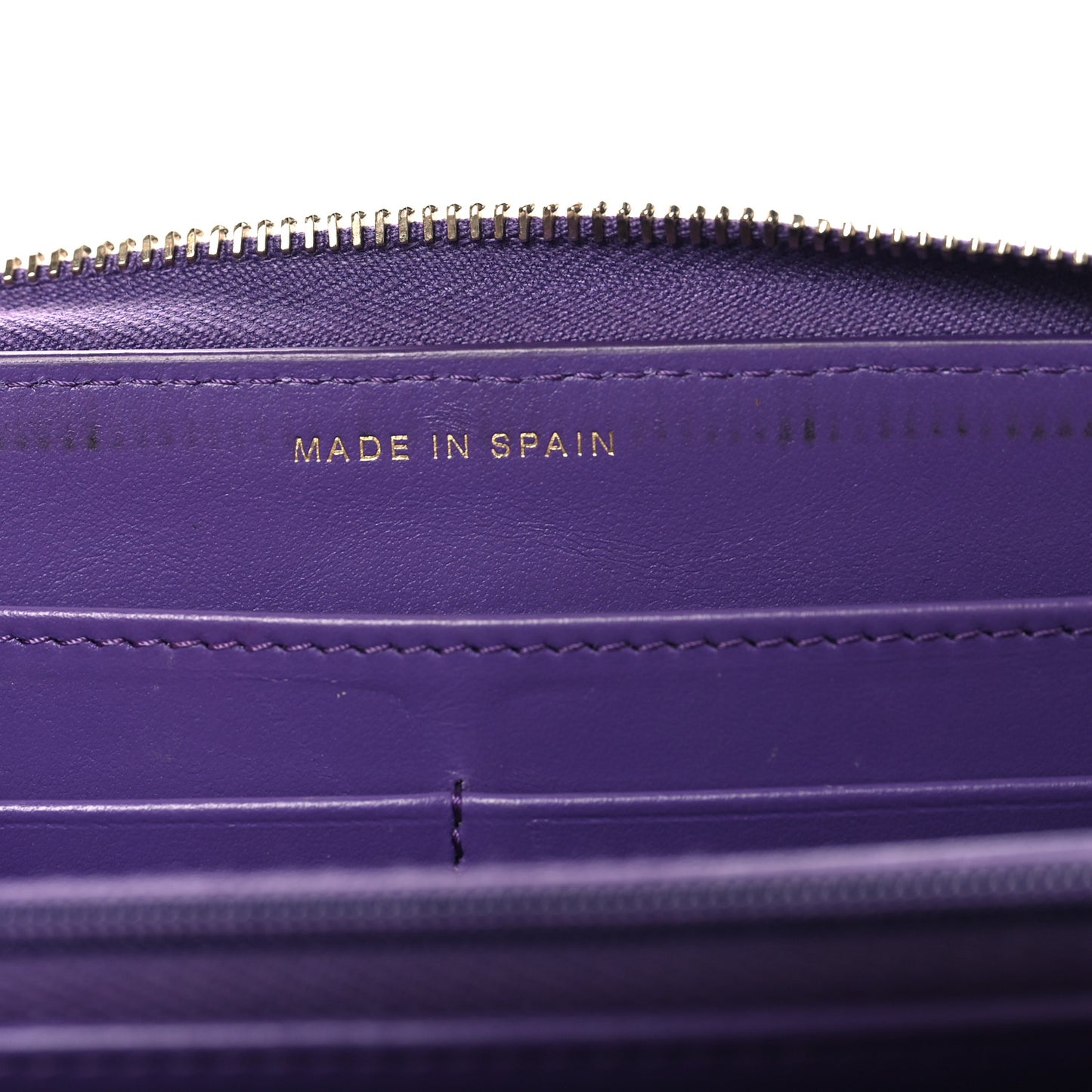 Caviar Quilted Large Gusset Zip Around Wallet Purple
