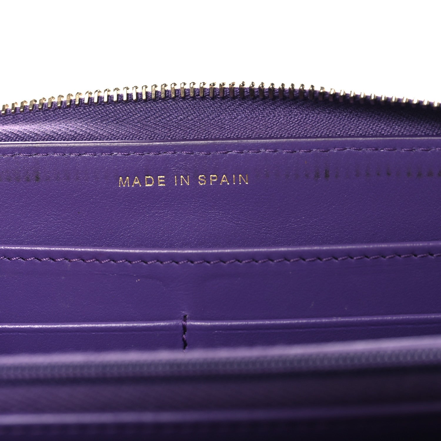 Chanel Caviar Quilted Large Gusset Zip Around Wallet Purple 7 of 9