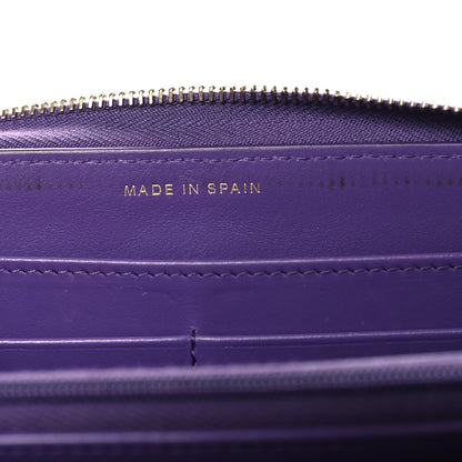 Chanel Caviar Quilted Large Gusset Zip Around Wallet Purple 7 of 9