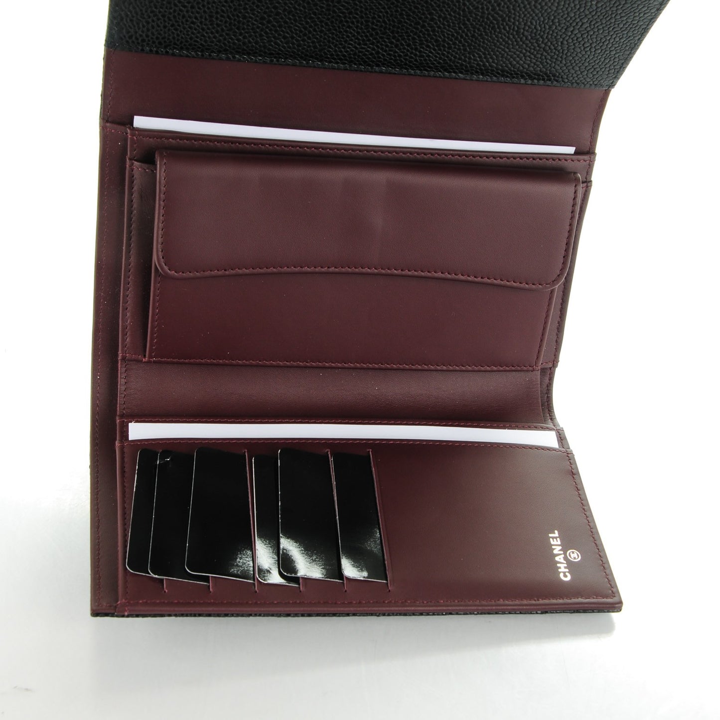 Caviar Quilted Large Flap Wallet Black