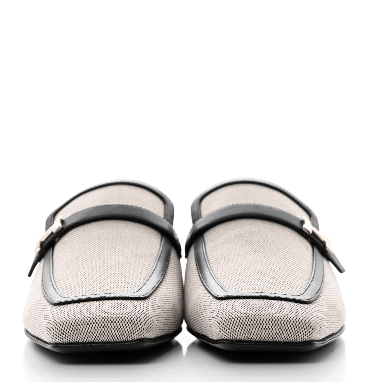 Canvas Calfskin Groupie Mules 36 Prunoir Black