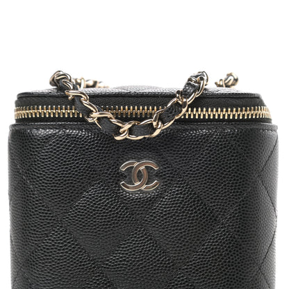 Chanel Caviar Quilted Mini Vanity Case With Chain Black 10 of 11
