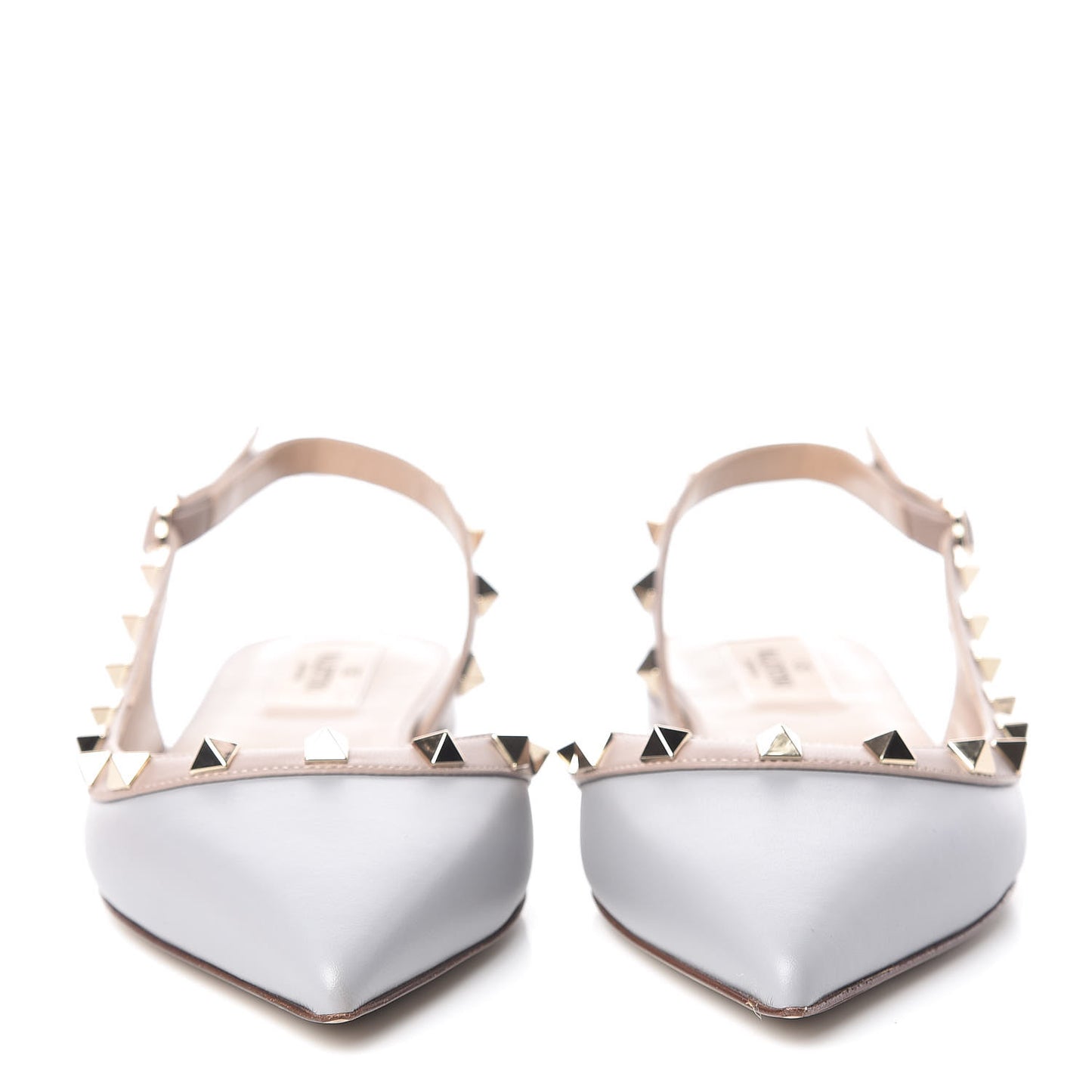 Nappa Rockstud Slingback Flats 36.5 Pastel Grey Poudre