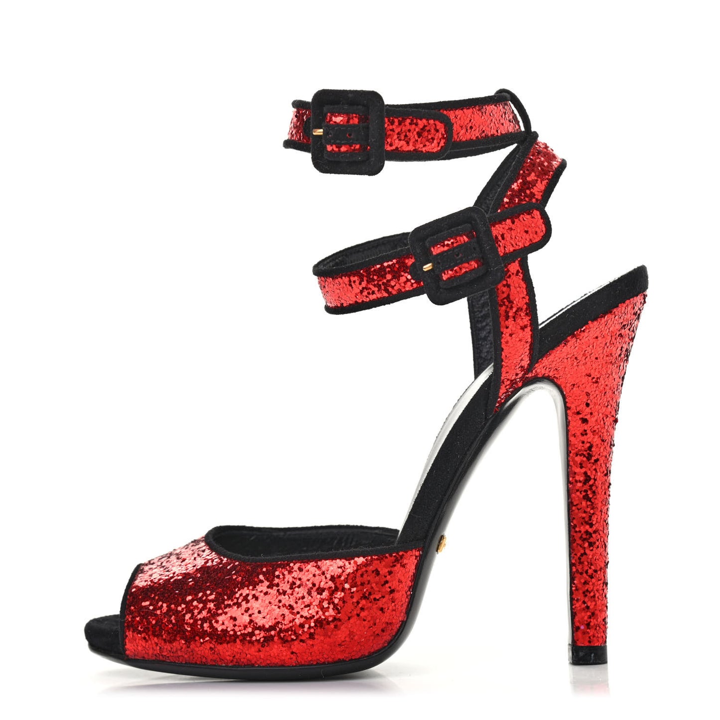 Glitter Suede Galactica Super Kid Platform Sandals 36 Red