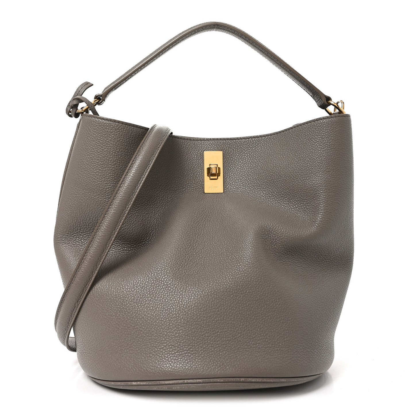 Supple Grained Calfskin Bucket 16 Bag Pebble