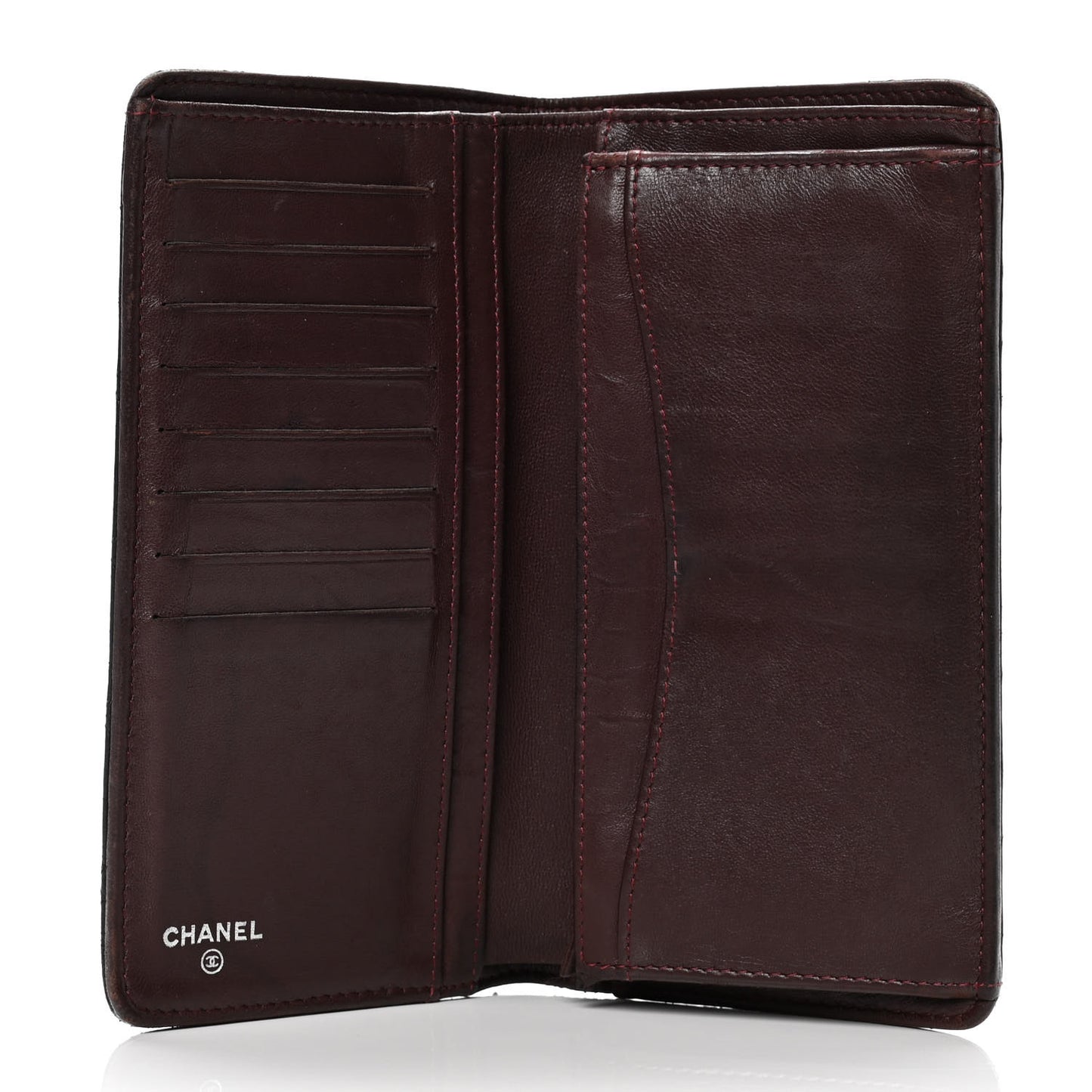Lambskin Quilted Yen Wallet Black