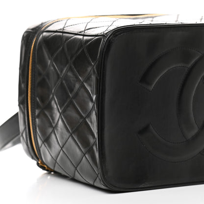Chanel Patent Quilted CC Vanity Cosmetic Case Black 8 of 14