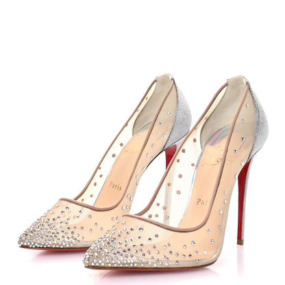 Christian Louboutin Rete Glitter Mini Specchio Strass Follies 100 Pumps 39.5 Version Jeans 4 of 7