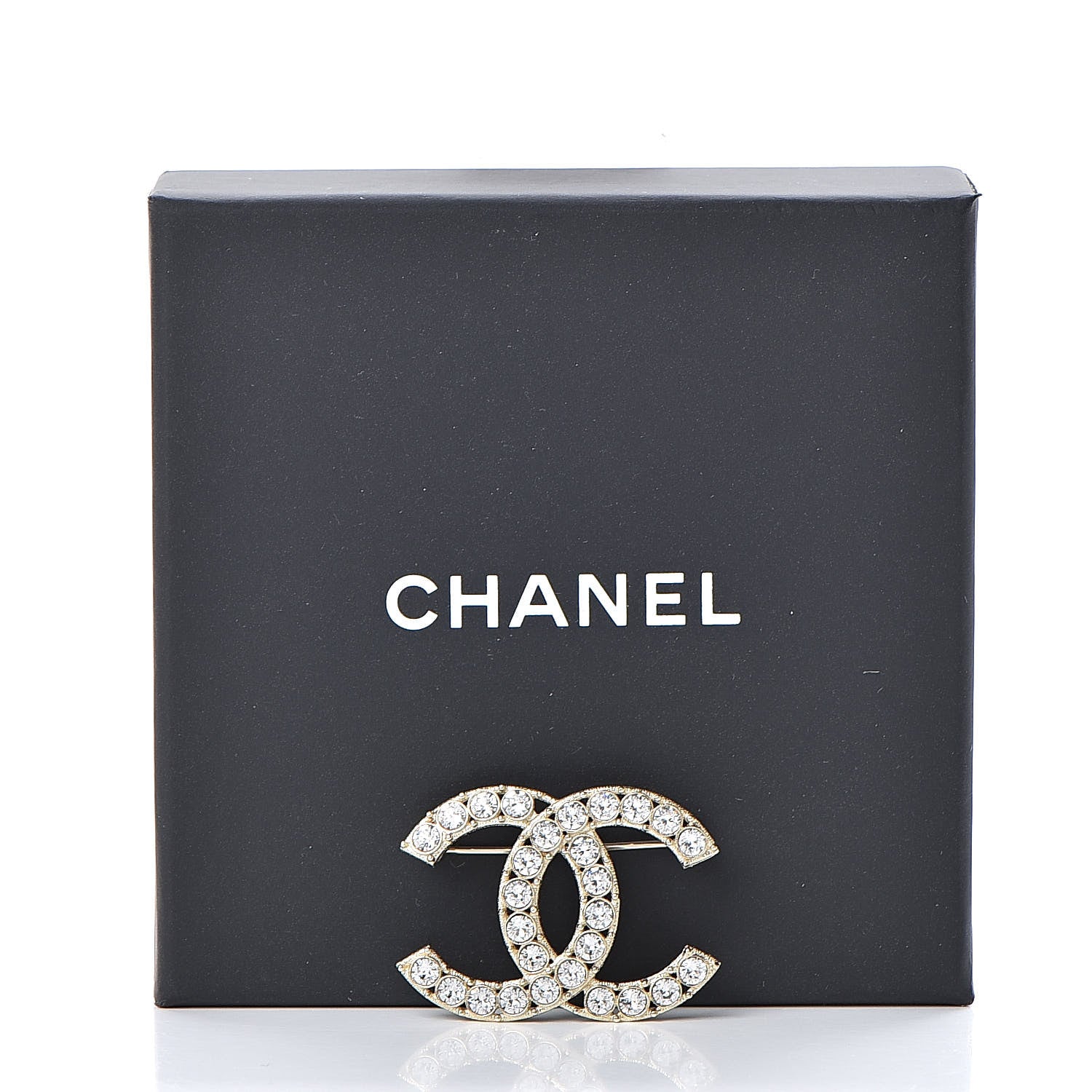 Chanel Crystal CC Brooch Light Gold 5 of 5
