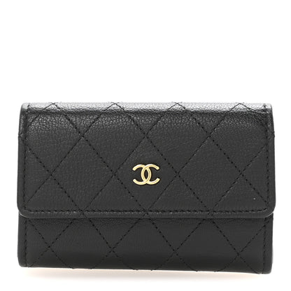 Chanel Goatskin Quilted Flap Card Holder Black 1 of 8