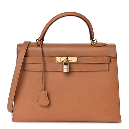 Hermes Epsom Kelly Sellier 32 Camel Tabac 1 of 23
