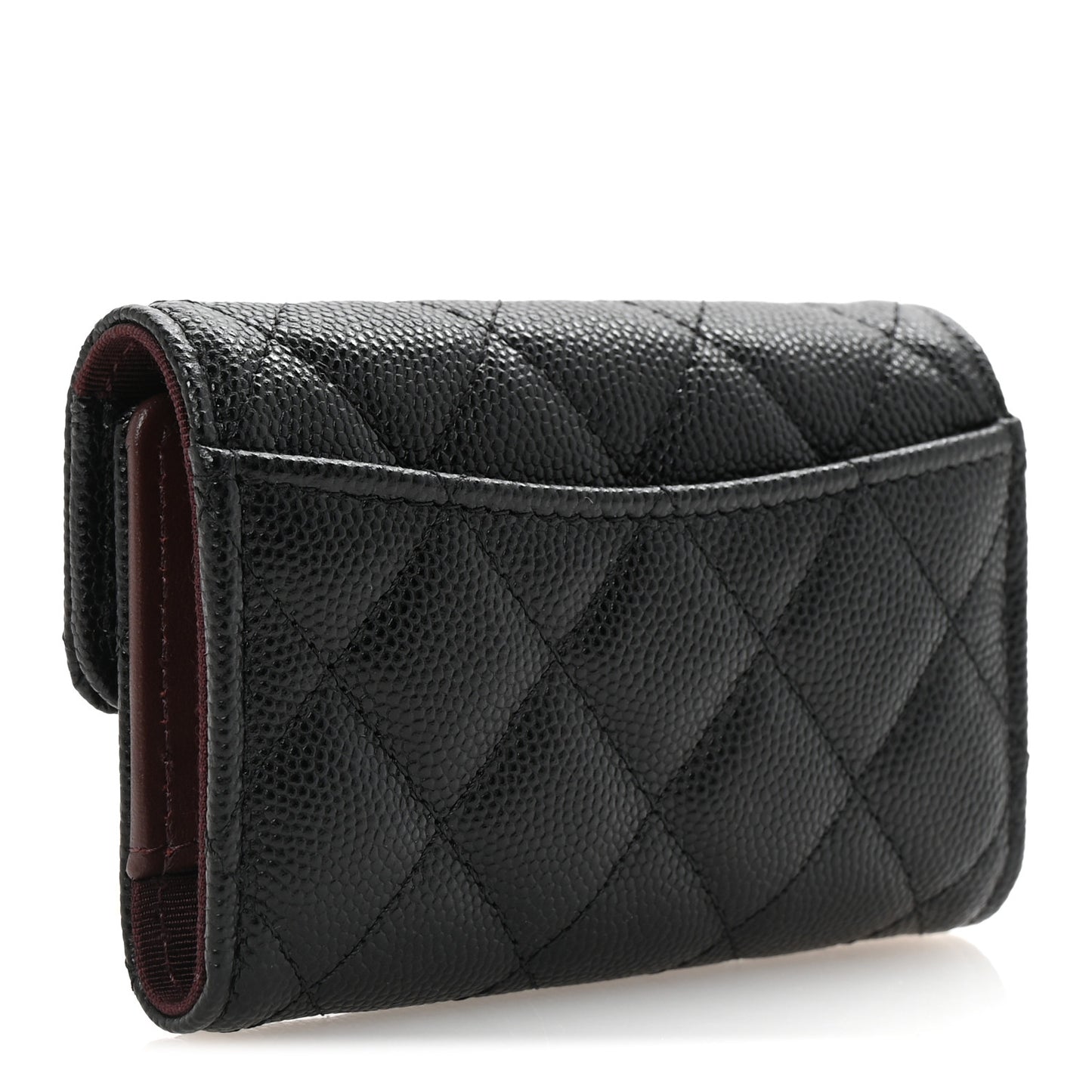 Caviar Quilted Classic 4 Key Holder Wallet Black