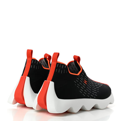 Hermes Technical Canvas Goatskin Mens Eclair Sneakers 43 Black 4 of 7