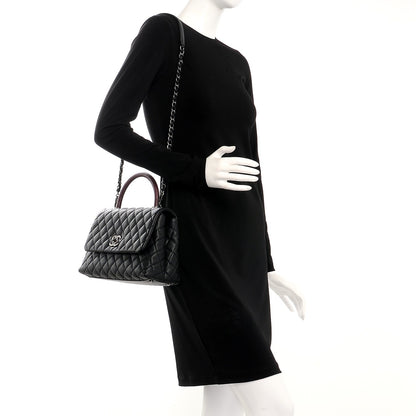 Chanel Caviar Lizard Quilted Small Coco Handle Flap Black 2 of 8