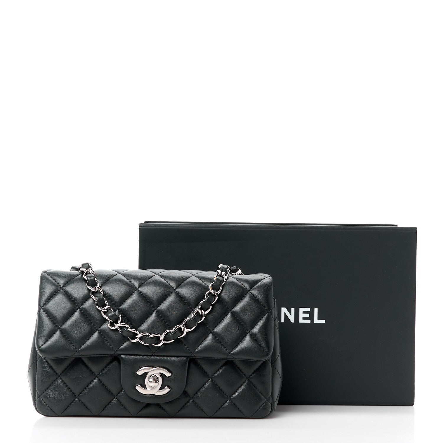 Chanel Lambskin Quilted Mini Rectangular Flap Black 13 of 13