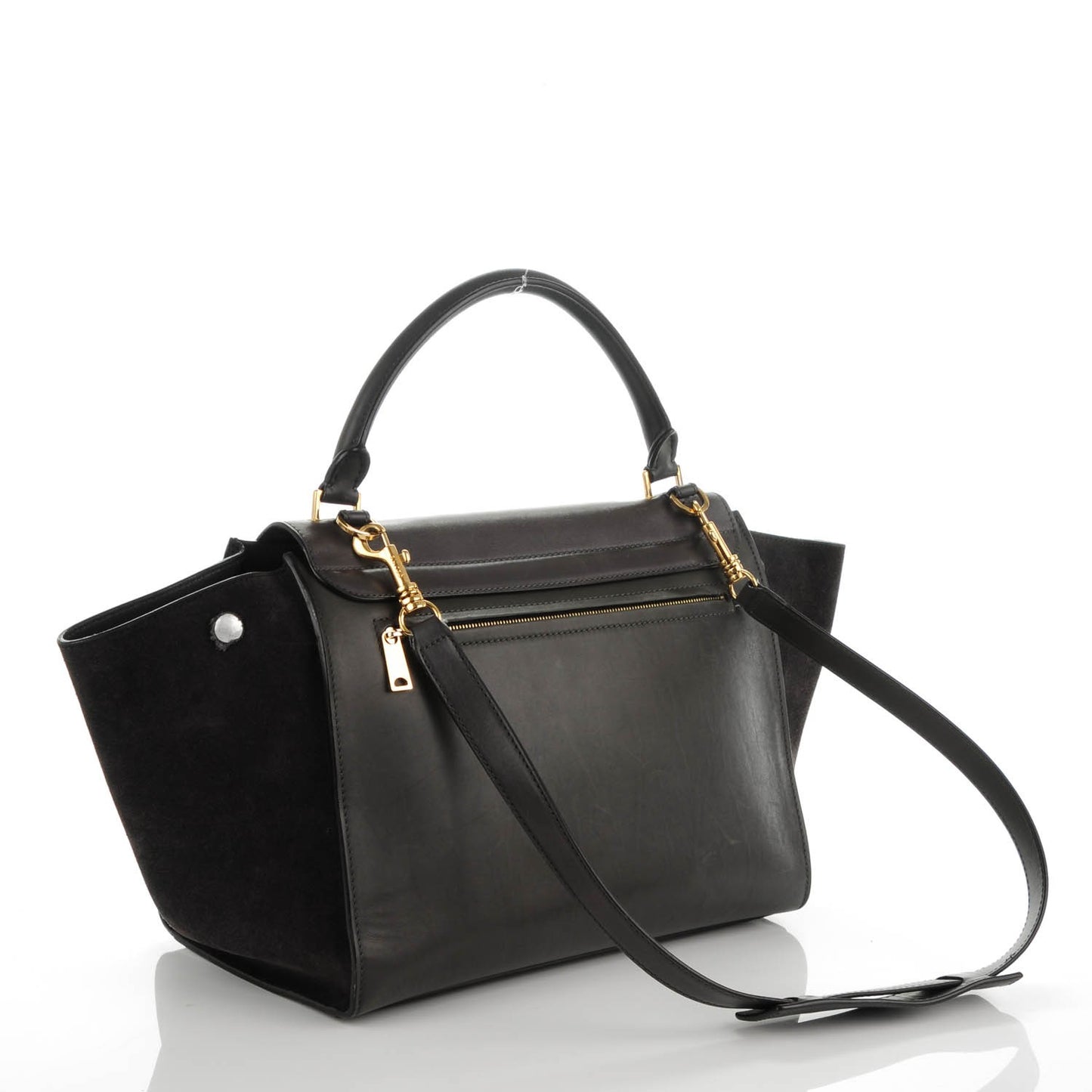 Smooth Calfskin Suede Medium Trapeze Grey