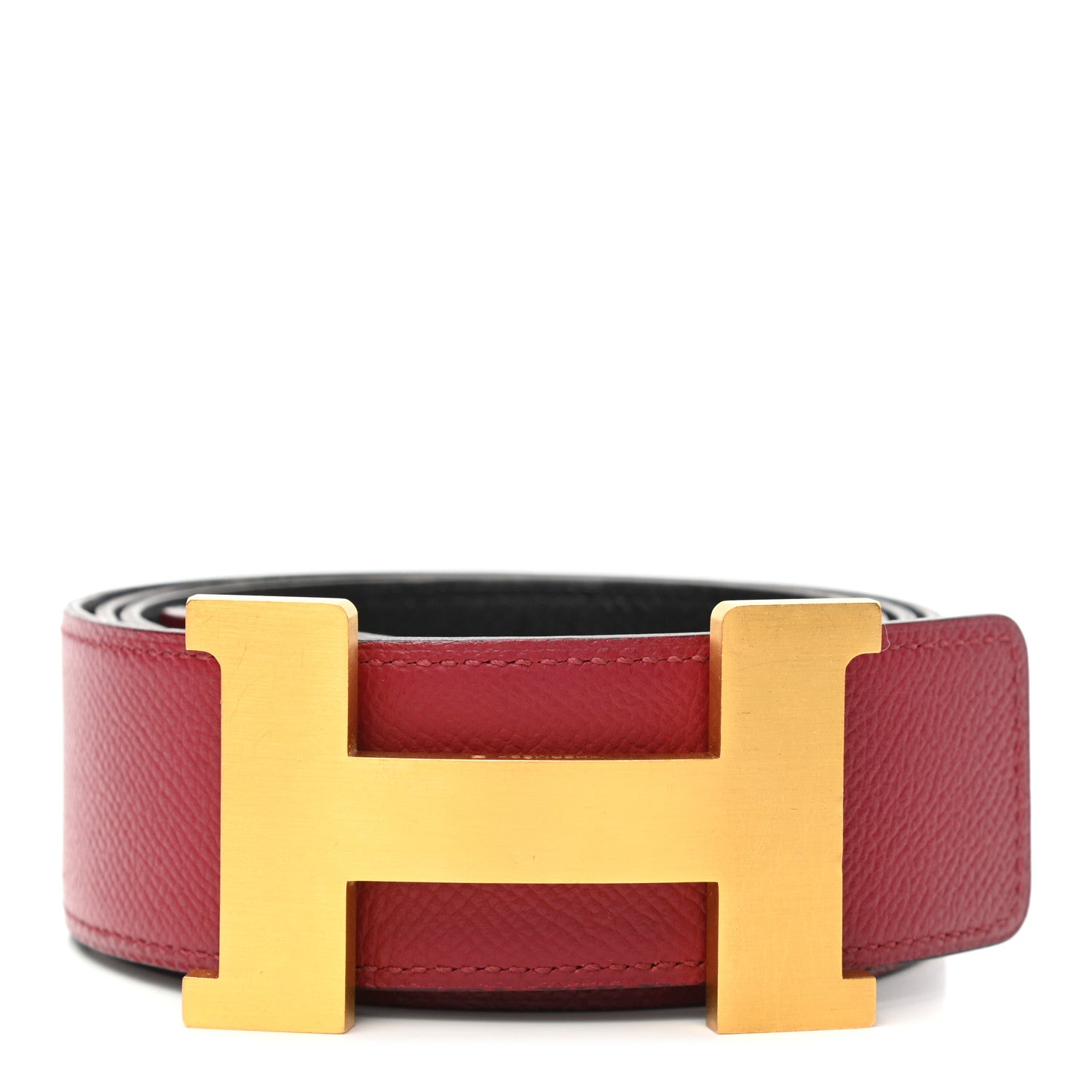 Hermes Epsom 42mm Constance 2 H Belt 95 Rouge Grenat Black 1 of 6