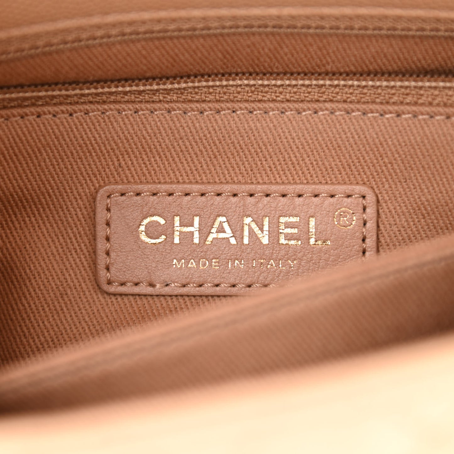 Caviar Quilted Mini Coco Handle Flap Beige
