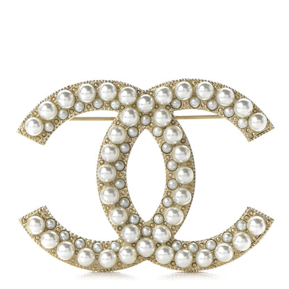 Chanel Pearl CC Brooch Gold 1 of 4