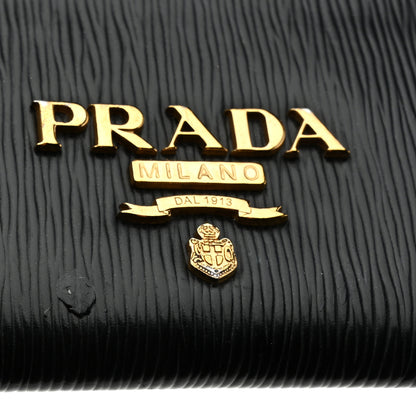 Prada Vitello Move Zip Top Card Holder Wallet Black 8 of 9