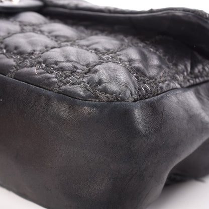 Chanel Lambskin Tweed Double Stitch Flap Black 16 of 21