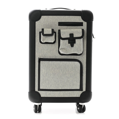 Hermes H Viking Canvas Taurillon Regate Cargo Rolling Trolley Luggage Ecru Black 1 of 9