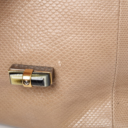 Lanvin Lizard Medium Happy Shoulder Bag Beige 7 of 7