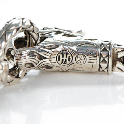 John Hardy Sterling Silver Black Sapphire Naga Dragon Head Bracelet M 9 of 11