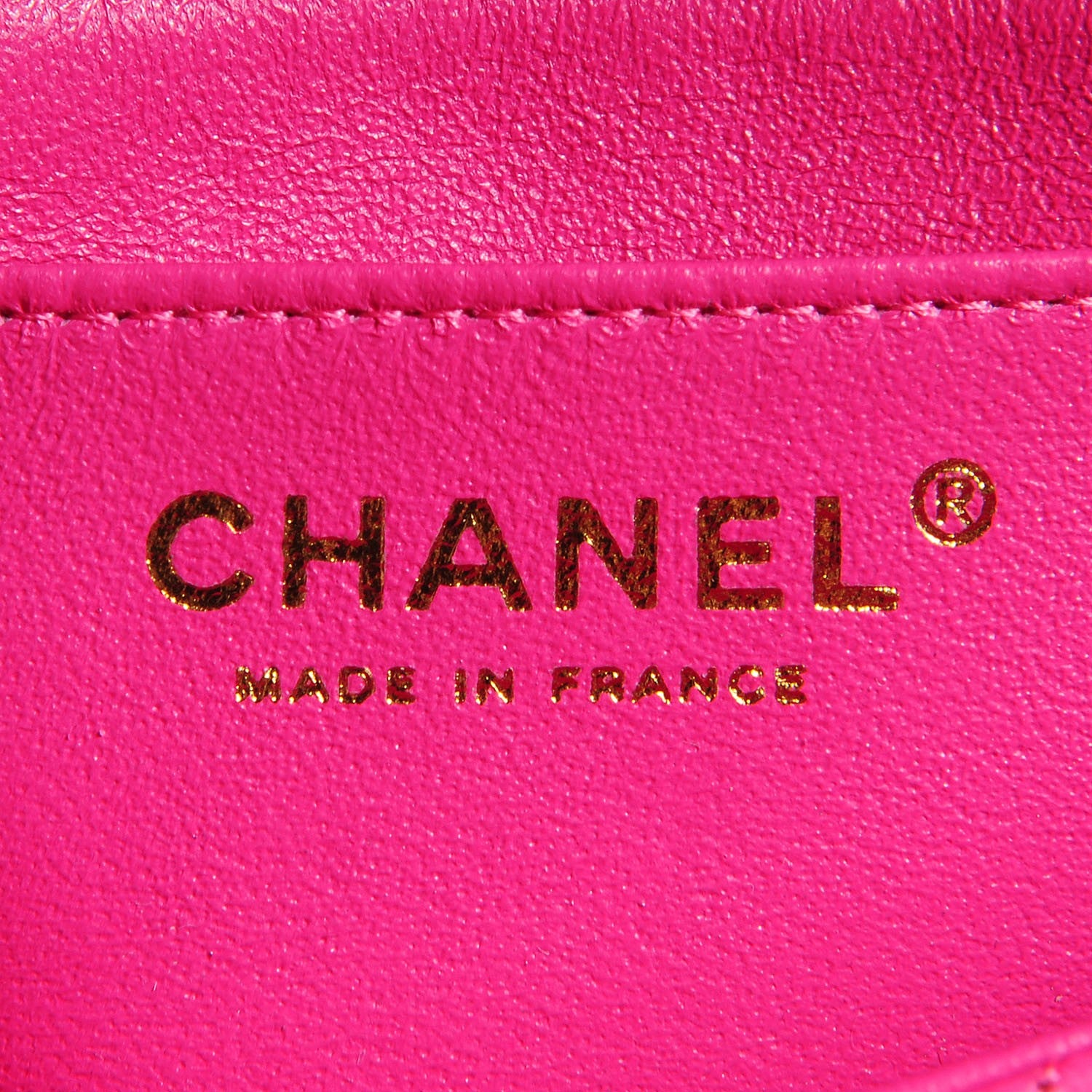 Chanel Lambskin Chevron Quilted Mini Rectangular Flap Fuchsia 8 of 9