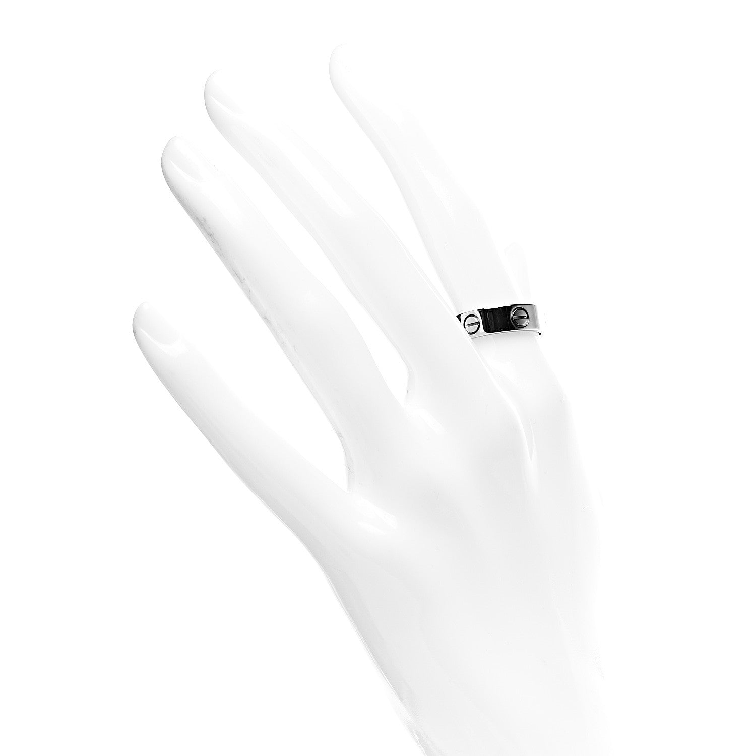Cartier 18K White Gold 5.5mm LOVE Ring 54 6.75 2 of 5