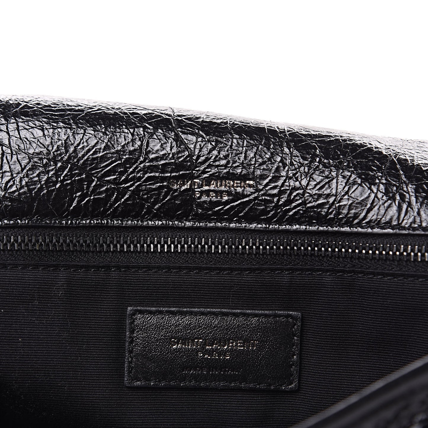 Crinkled Calfskin Matelasse Monogram Medium Niki Chain Satchel Black