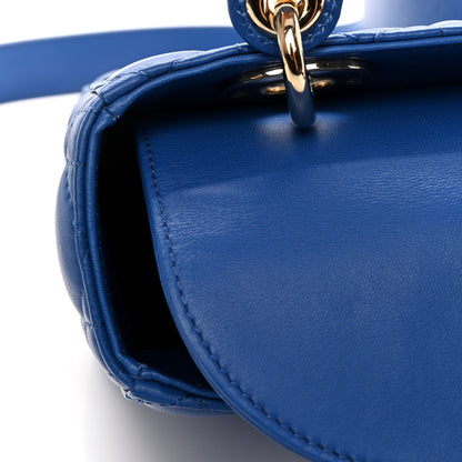 Christian Dior Lambskin Cannage Small Lucky Badges My Lady Dior Blue 10 of 10