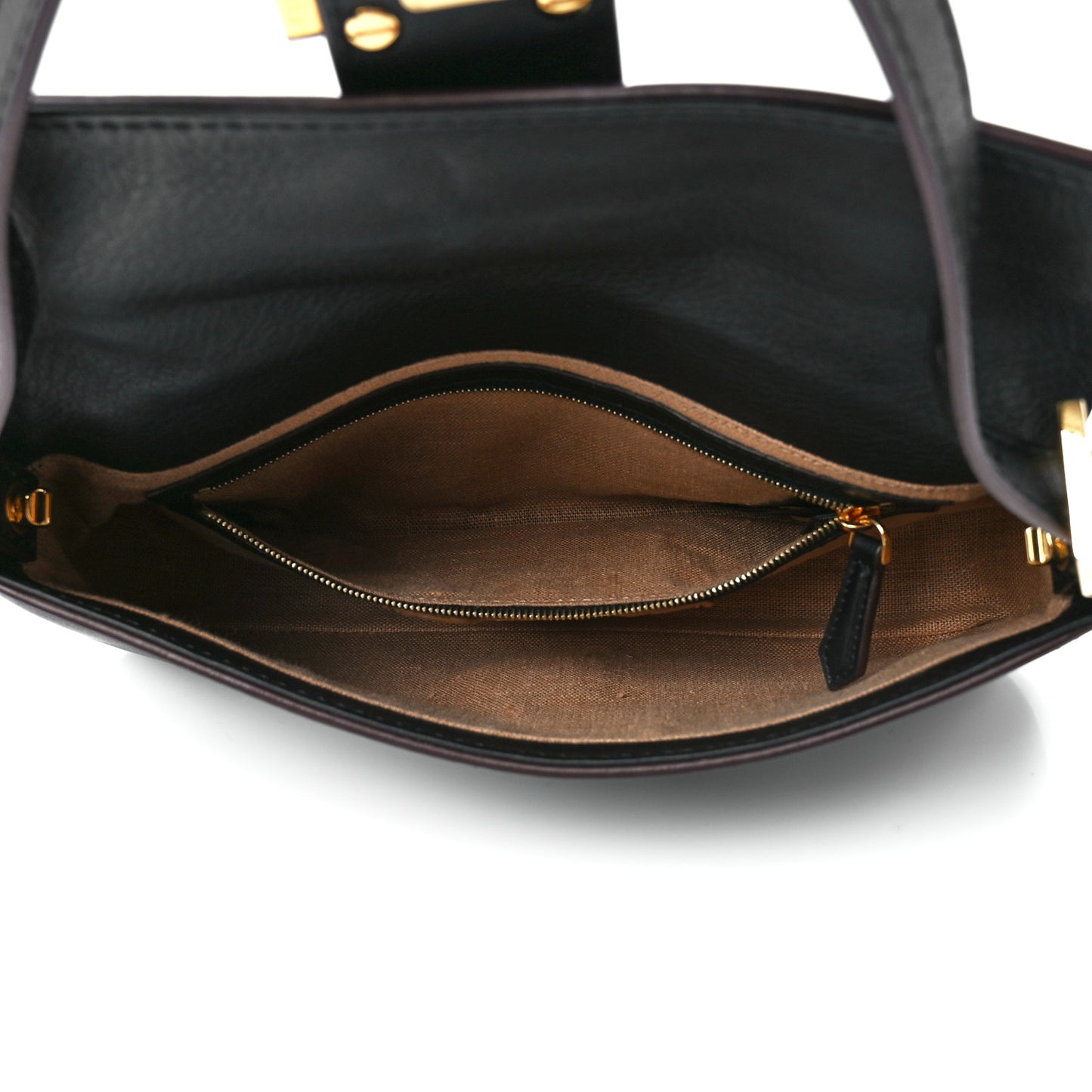 Vitello Flamingo Enamel Baguette Black