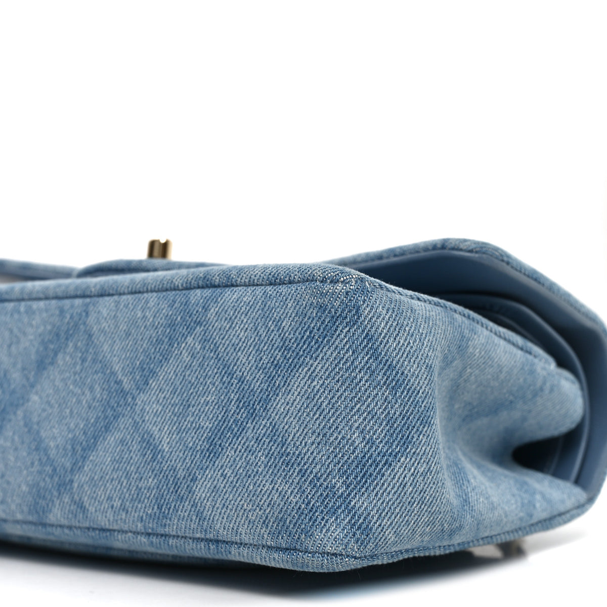 Chanel Printed Denim Quilted Small Double Flap Light Blue 10 of 11
