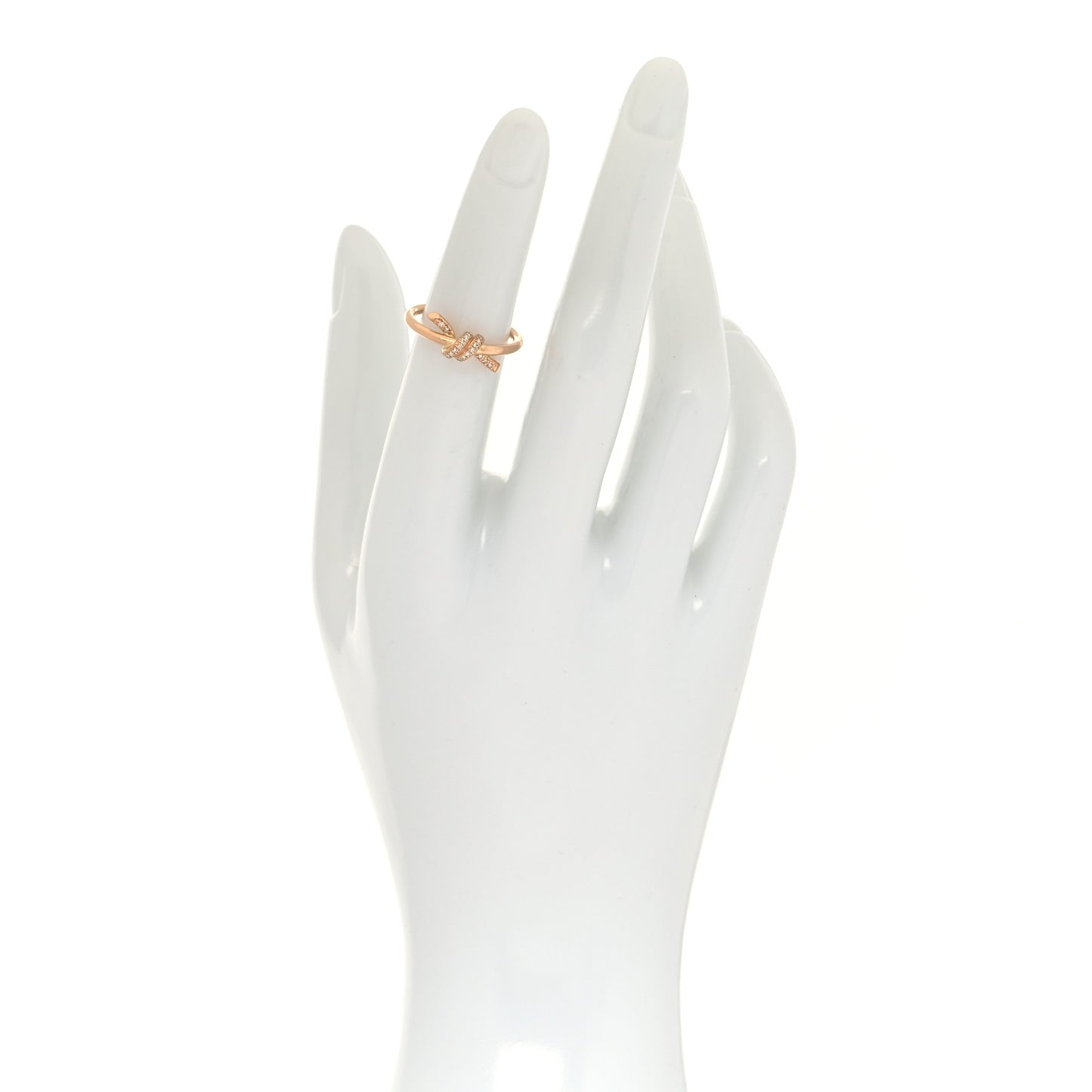 18K Rose Gold Diamond Small Knot Ring 47 4