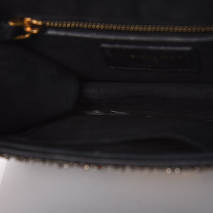 Christian Dior Calfskin Beaded Mini Dioraddict Flap Bag Black 10 of 13
