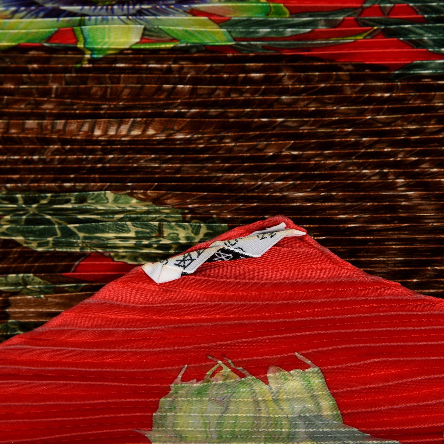 Silk Passiflores Plisse Scarf