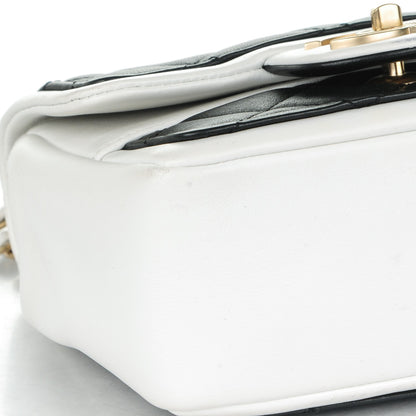 Chanel Calfskin Quilted Graphic Mini Flap Bag Black White 6 of 11